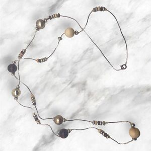 Mixed Media Metallic Necklace